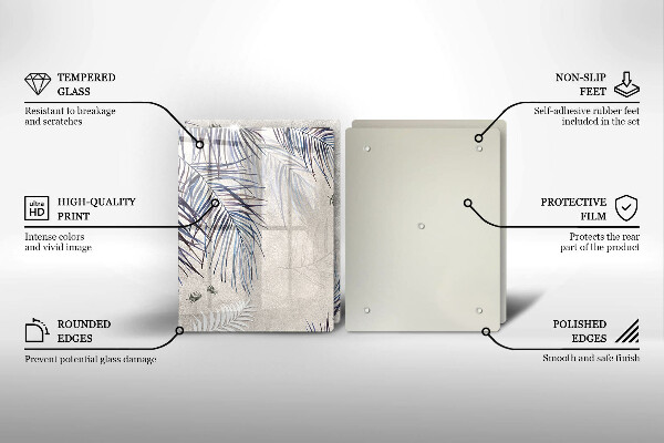 Copri piano cottura in vetro Foglie sottili