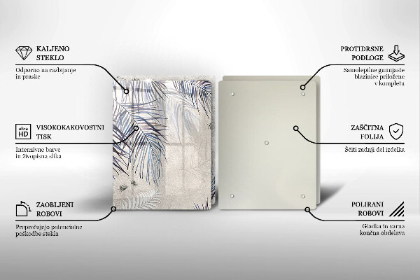 Copri piano cottura in vetro Foglie sottili