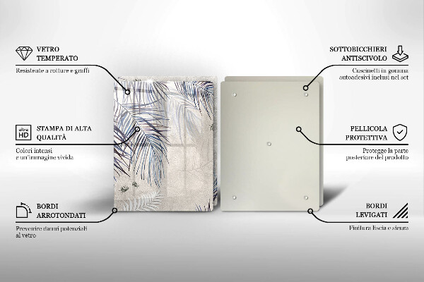 Copri piano cottura in vetro Foglie sottili