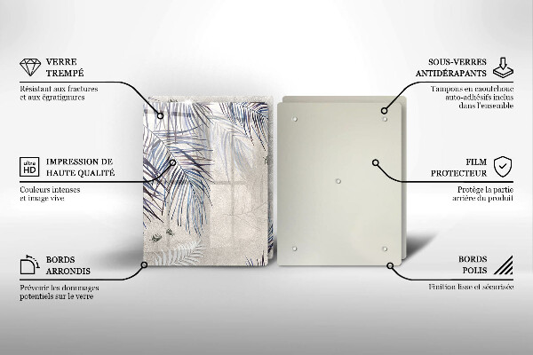 Copri piano cottura in vetro Foglie sottili
