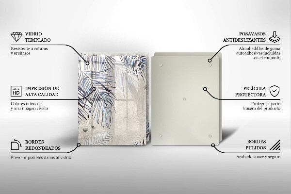 Copri piano cottura in vetro Foglie sottili