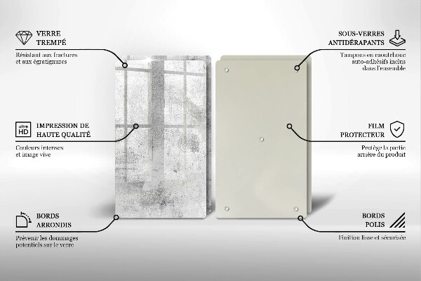 Copri piano cottura in vetro Struttura concreta