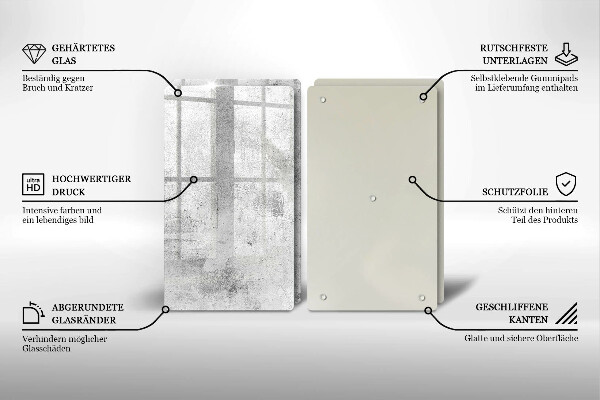 Copri piano cottura in vetro Struttura concreta