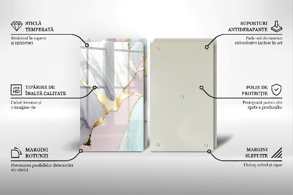 Copri piano cottura in vetro Marmo pastello