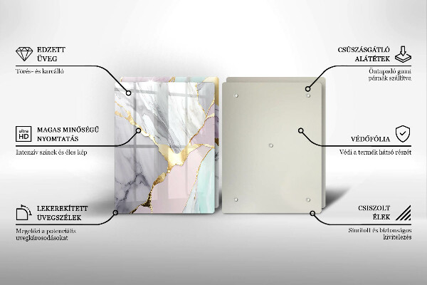 Copri piano cottura in vetro Marmo pastello