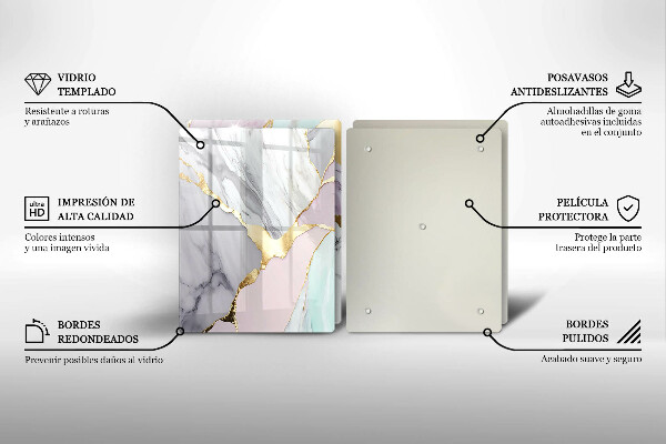 Copri piano cottura in vetro Marmo pastello