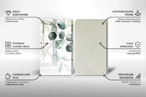 Copri piano cottura in vetro Piante dipinte