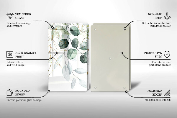 Copri piano cottura in vetro Piante dipinte