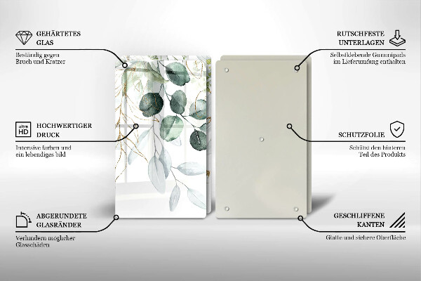 Copri piano cottura in vetro Piante dipinte