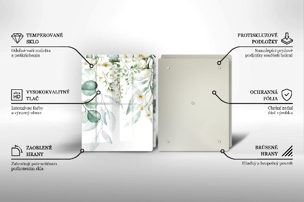 Copri piano cottura in vetro Piante ad acquerello