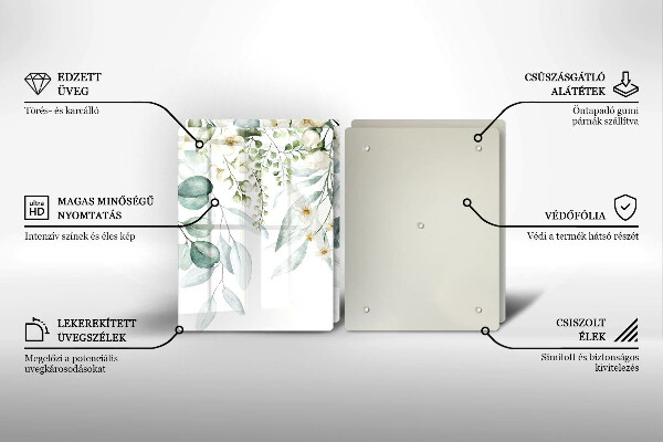 Copri piano cottura in vetro Piante ad acquerello