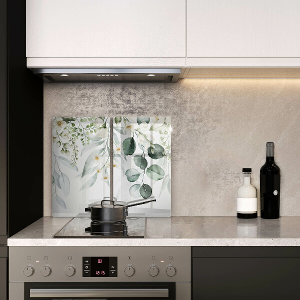 Copri piano cottura in vetro Piante ad acquerello