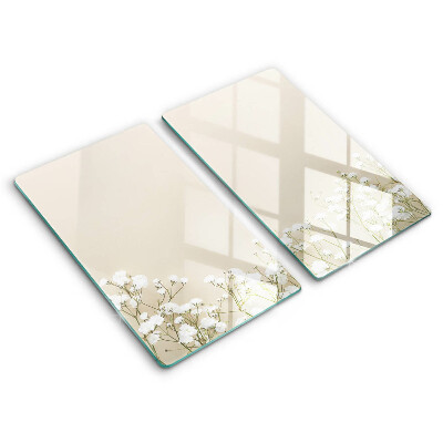 Copri piano cottura in vetro Fiori boho in gesso