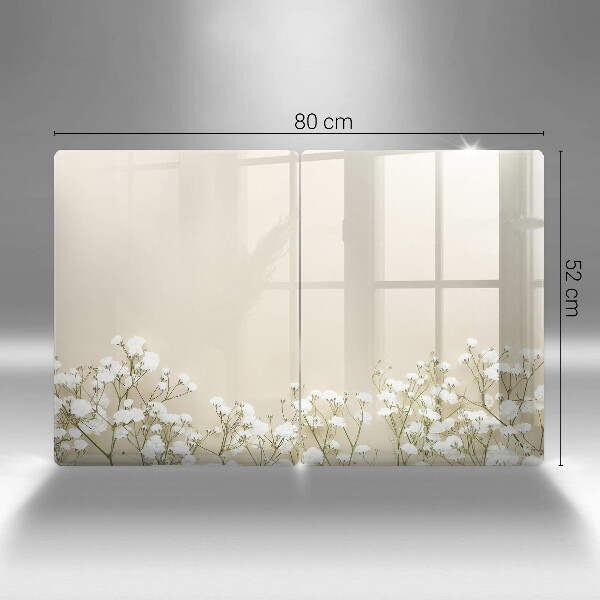 Copri piano cottura in vetro Fiori boho in gesso