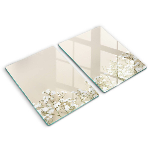 Copri piano cottura in vetro Fiori boho in gesso