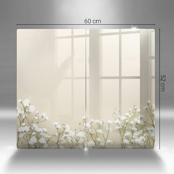 Copri piano cottura in vetro Fiori boho in gesso