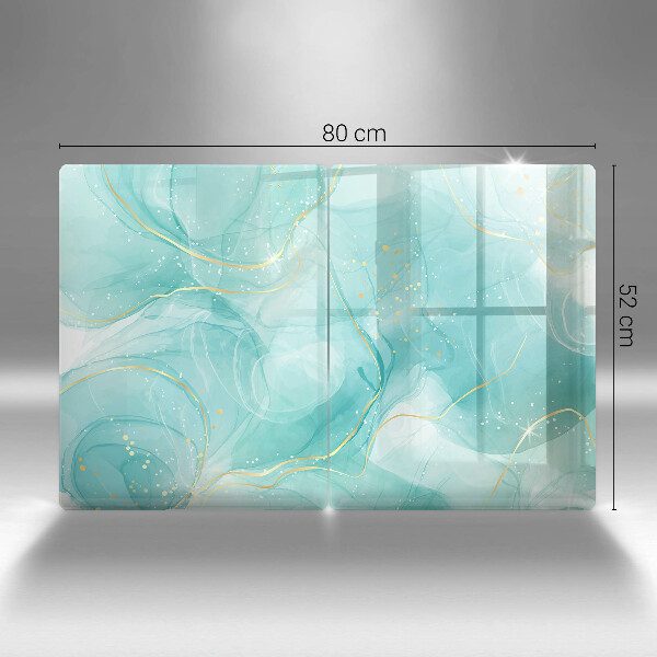 Copri piano cottura in vetro Astrazione blu e oro