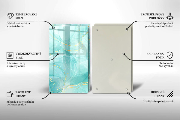 Copri piano cottura in vetro Astrazione blu e oro