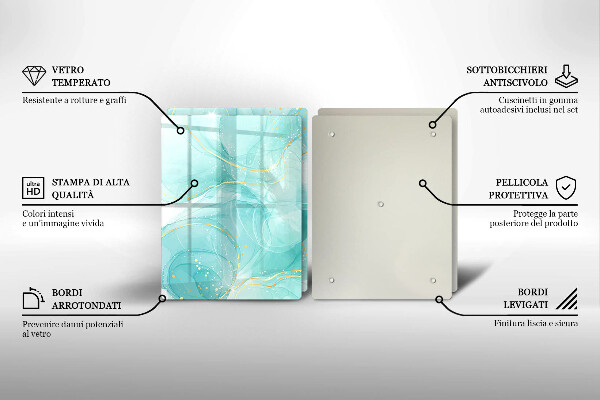 Copri piano cottura in vetro Astrazione blu e oro