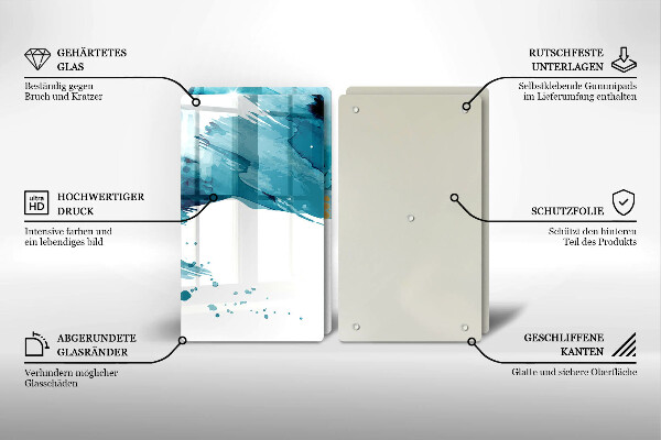 Copri piano cottura in vetro Macchie blu