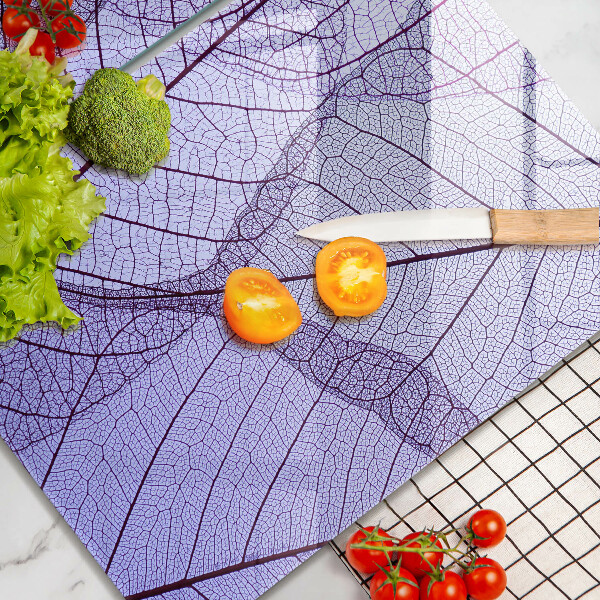 Copri piano cottura in vetro Foglie con venature