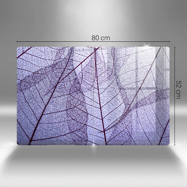 Copri piano cottura in vetro Foglie con venature