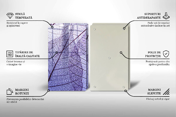 Copri piano cottura in vetro Foglie con venature