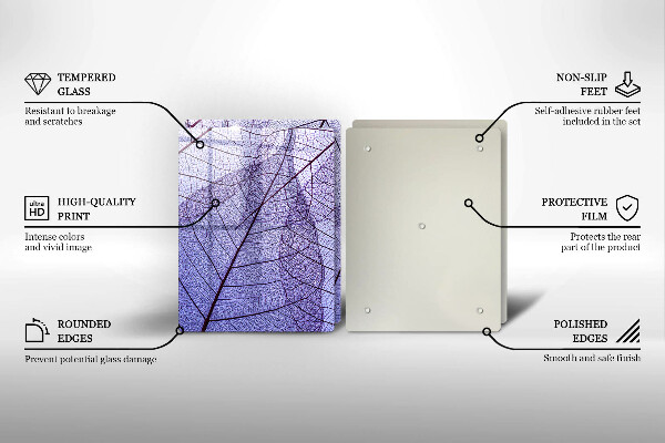 Copri piano cottura in vetro Foglie con venature