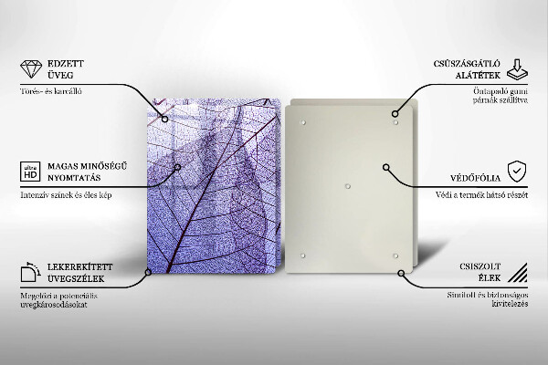 Copri piano cottura in vetro Foglie con venature