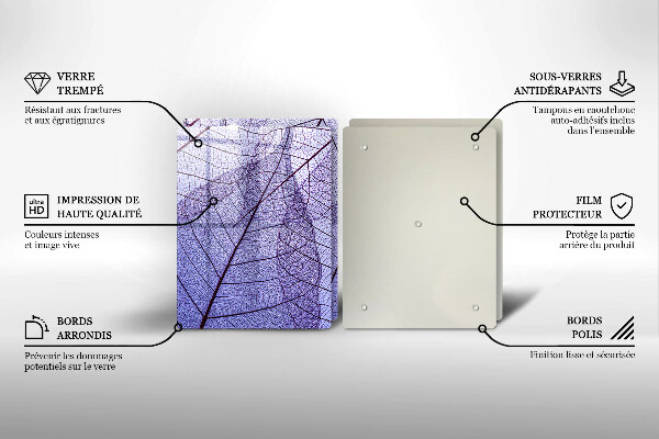 Copri piano cottura in vetro Foglie con venature