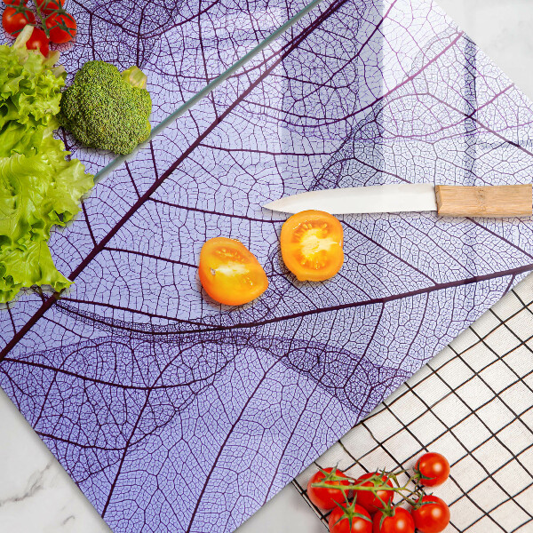 Copri piano cottura in vetro Foglie con venature