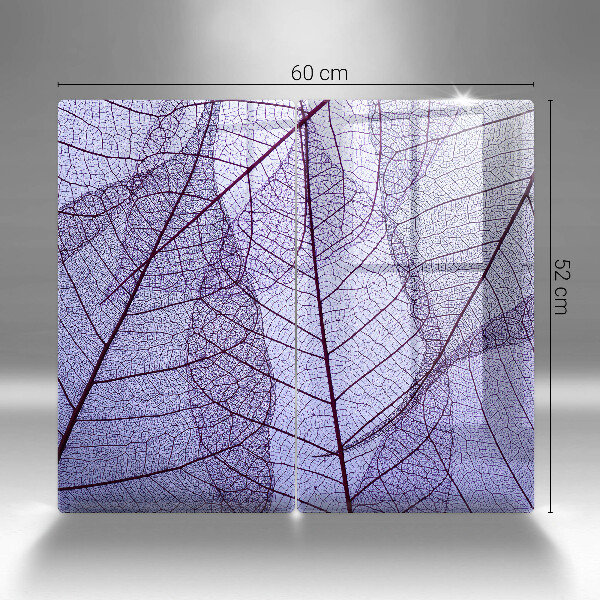 Copri piano cottura in vetro Foglie con venature