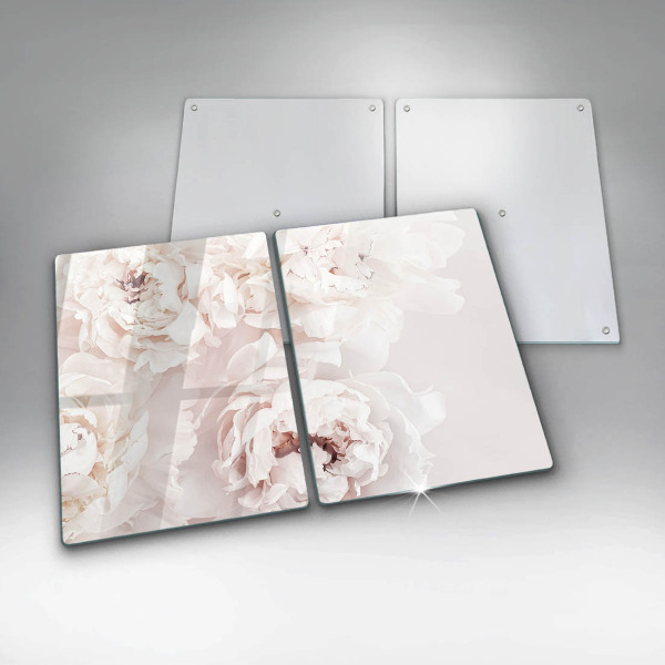 Copri piano cottura in vetro Peonie pastello