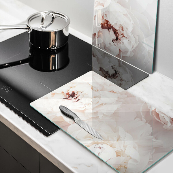 Copri piano cottura in vetro Peonie pastello