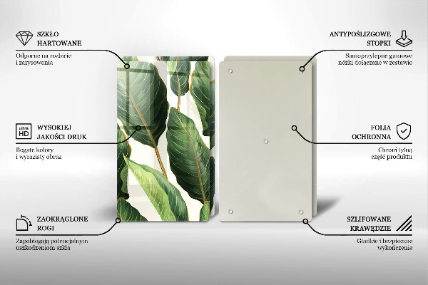 Copri piano cottura in vetro Foglie di banana