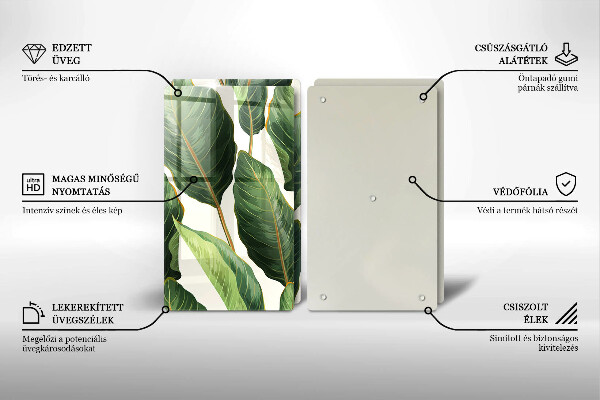 Copri piano cottura in vetro Foglie di banana