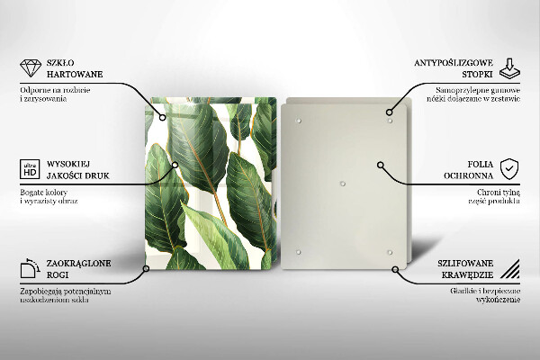 Copri piano cottura in vetro Foglie di banana