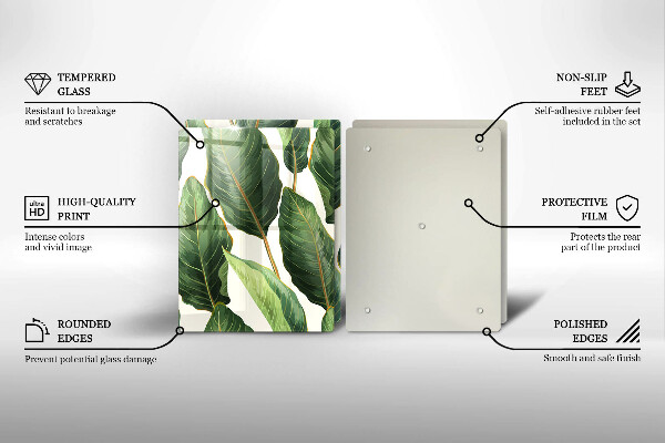 Copri piano cottura in vetro Foglie di banana