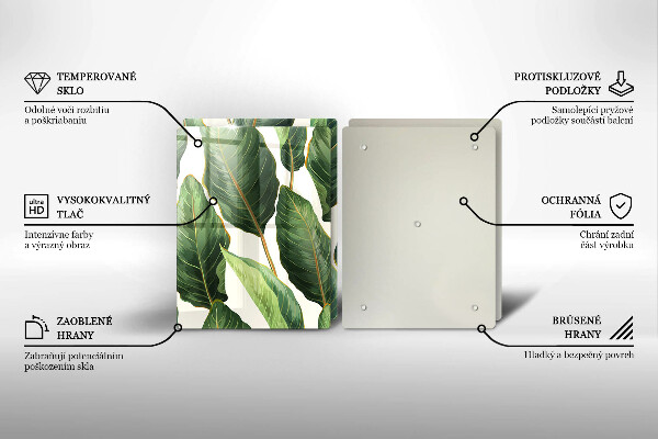 Copri piano cottura in vetro Foglie di banana