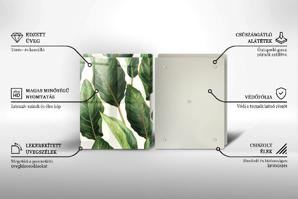 Copri piano cottura in vetro Foglie di banana