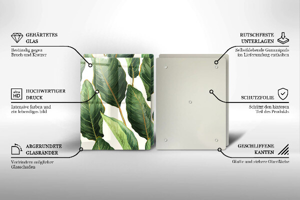 Copri piano cottura in vetro Foglie di banana