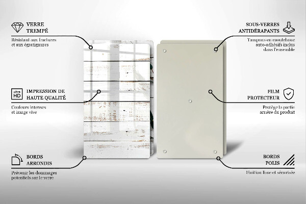 Copri piano cottura in vetro Vecchie tavole e foglie