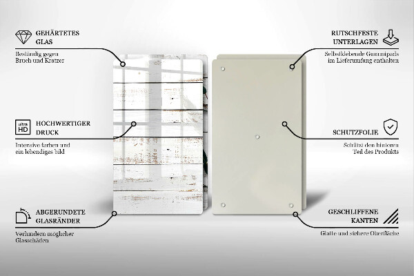 Copri piano cottura in vetro Vecchie tavole e foglie