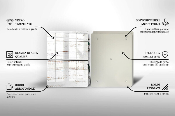 Copri piano cottura in vetro Vecchie tavole e foglie