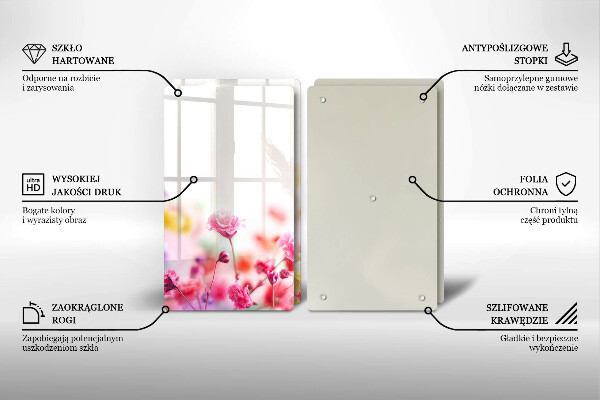 Copri piano cottura in vetro Prato fiorito