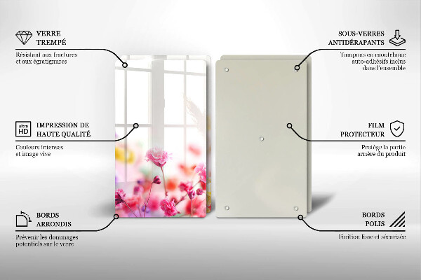 Copri piano cottura in vetro Prato fiorito