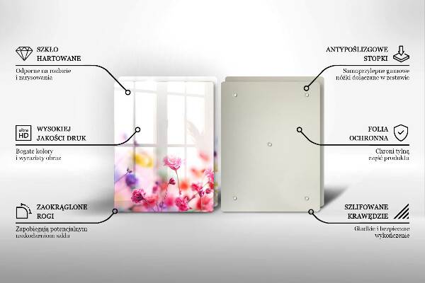 Copri piano cottura in vetro Prato fiorito