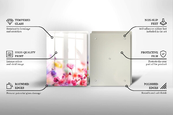 Copri piano cottura in vetro Prato fiorito