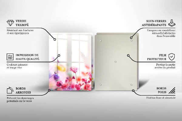 Copri piano cottura in vetro Prato fiorito