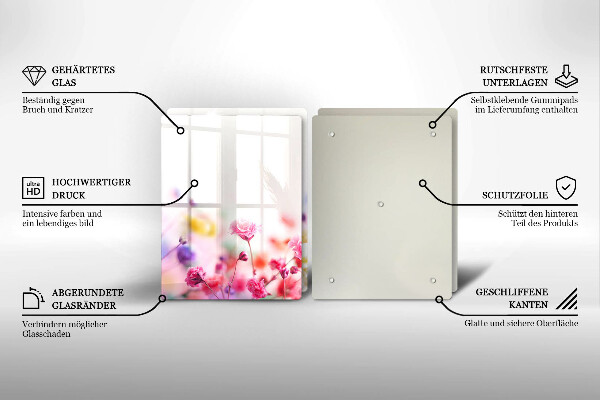 Copri piano cottura in vetro Prato fiorito